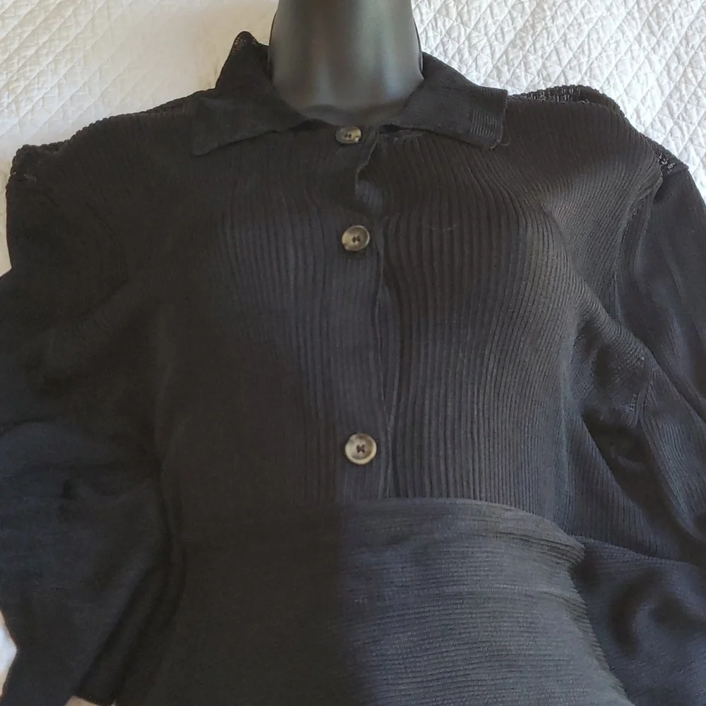 Free People Black Button-Up Top - Picture 5 of 16